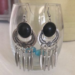 Silver & Black Boho earrings